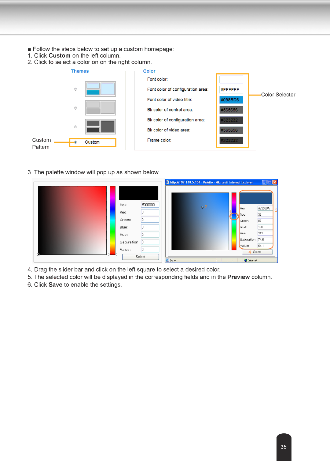 Toshiba IK-WD04A user manual Palette window will pop up as shown below 