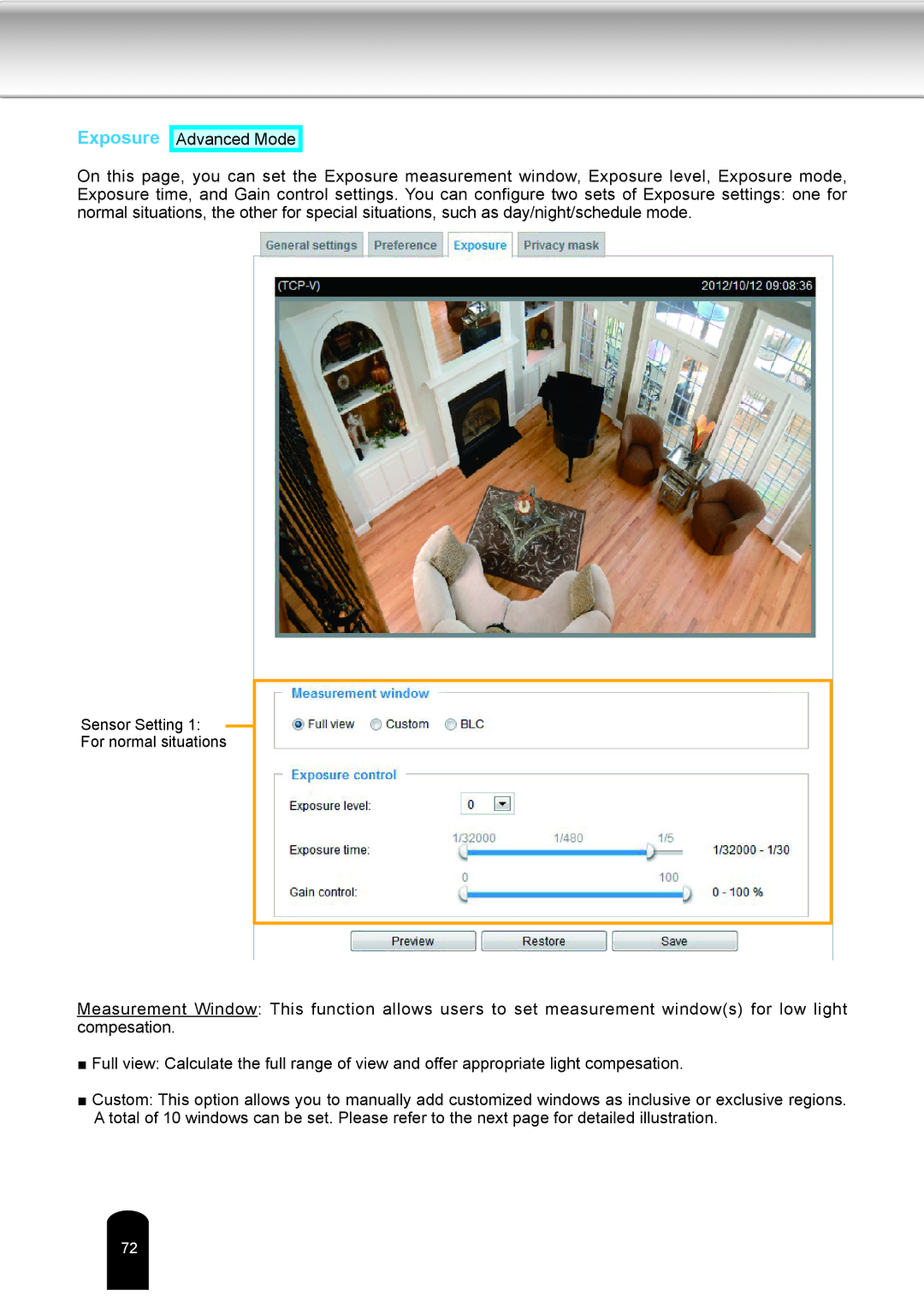 Toshiba IK-WD04A user manual Exposure 