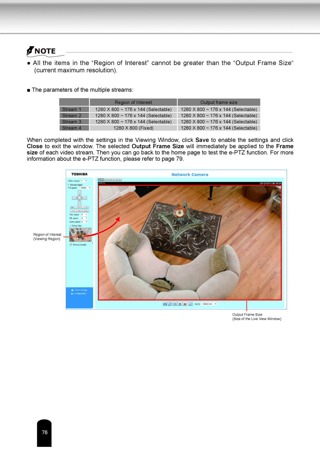 Toshiba IK-WD04A user manual Parameters of the multiple streams 