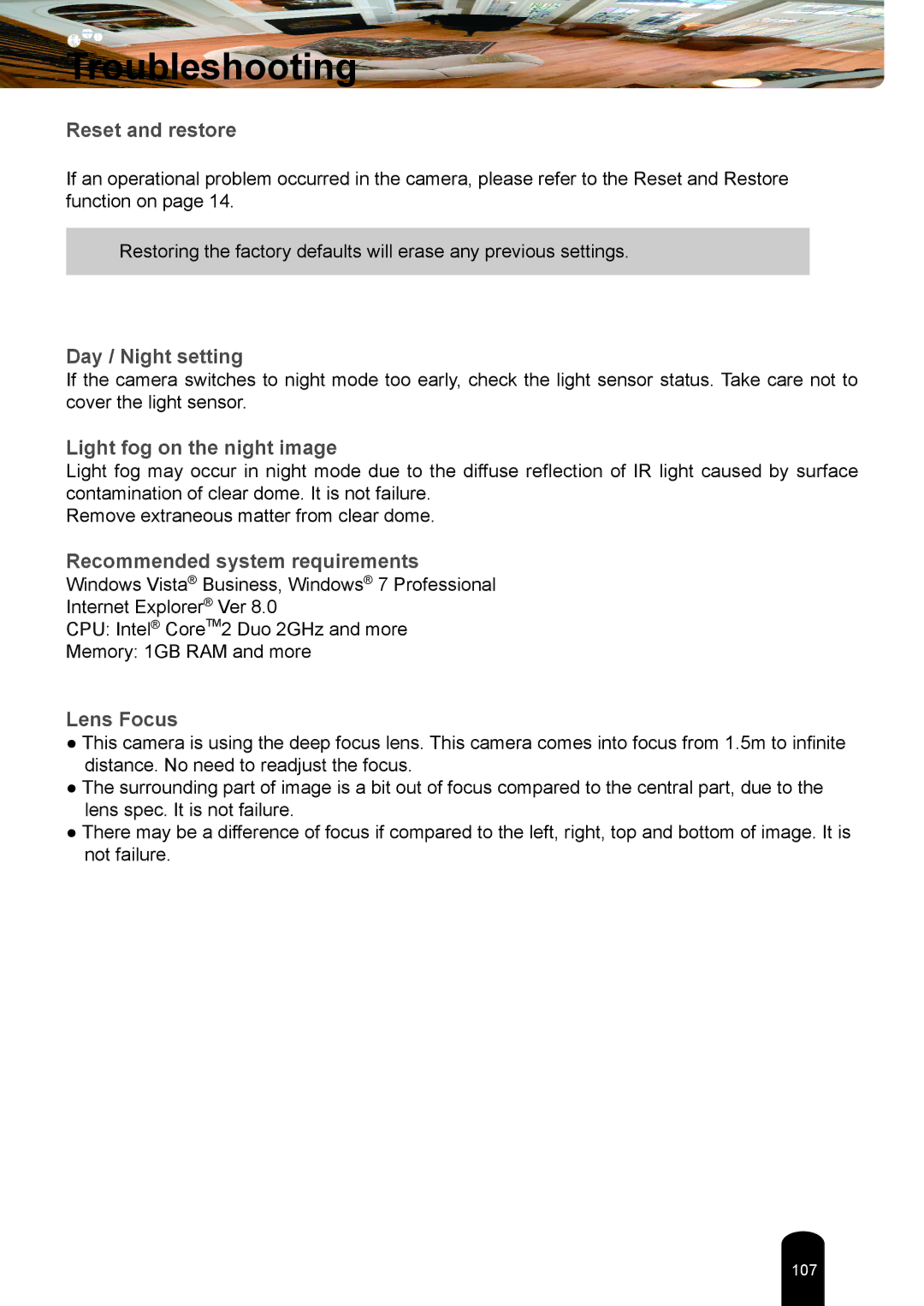 Toshiba IK-WD05A user manual Troubleshooting, Reset and restore 