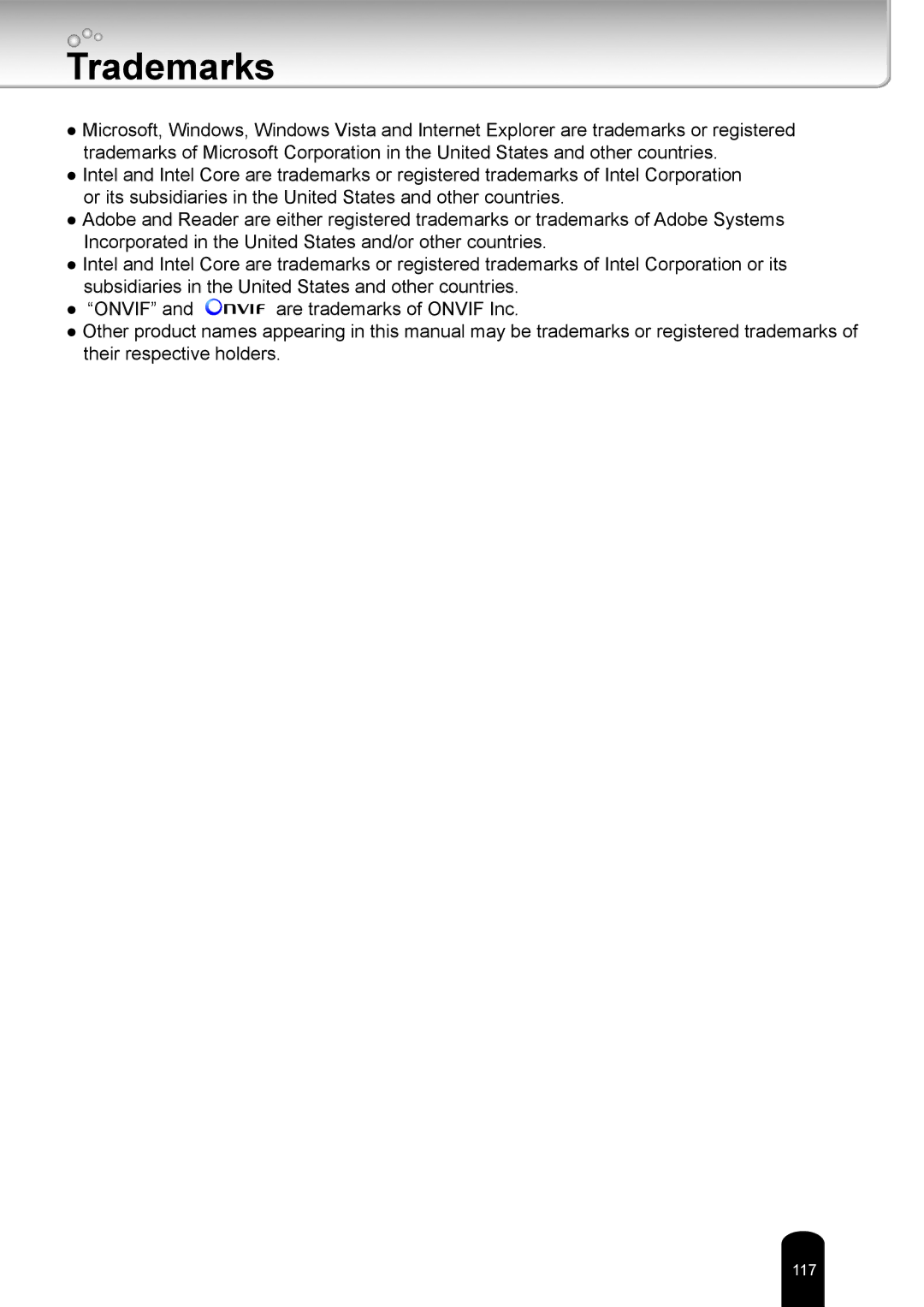 Toshiba IK-WD05A user manual Trademarks 