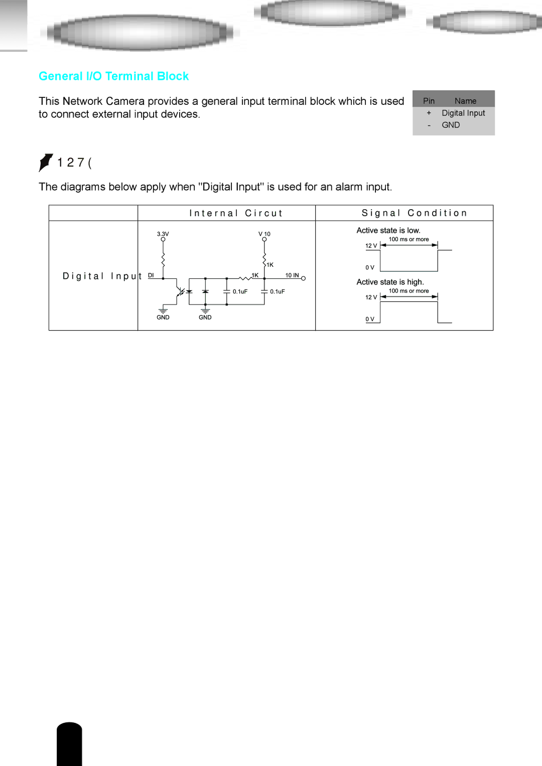 Toshiba IK-WD05A user manual General I/O Terminal Block 