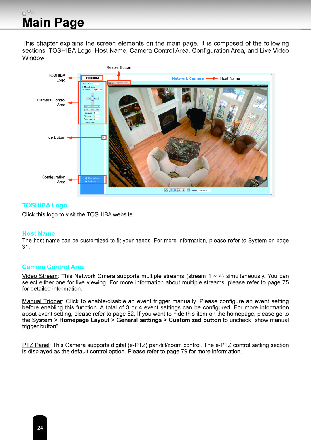 Toshiba IK-WD05A user manual Main, Host Name 