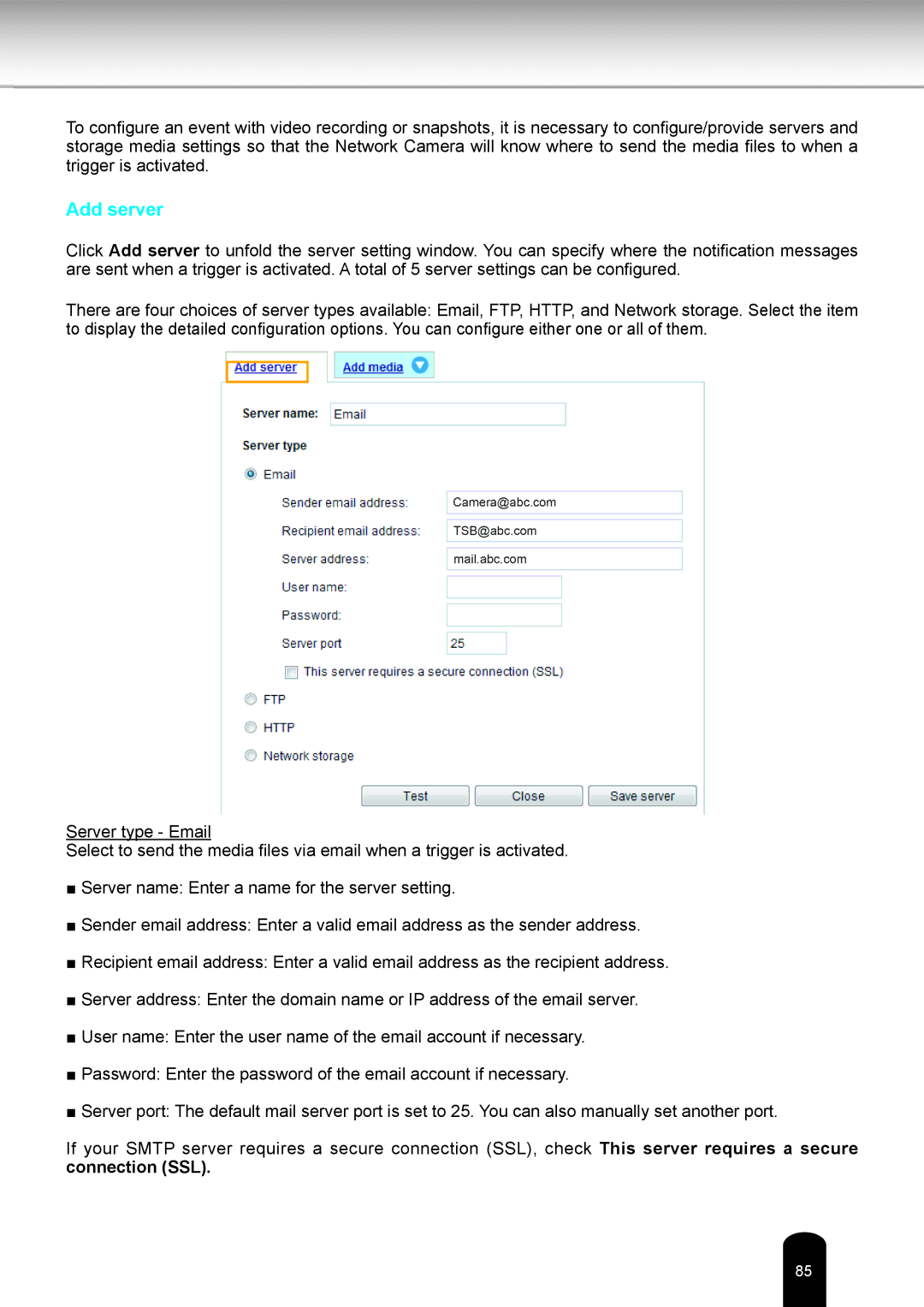 Toshiba IK-WD05A user manual Add server 