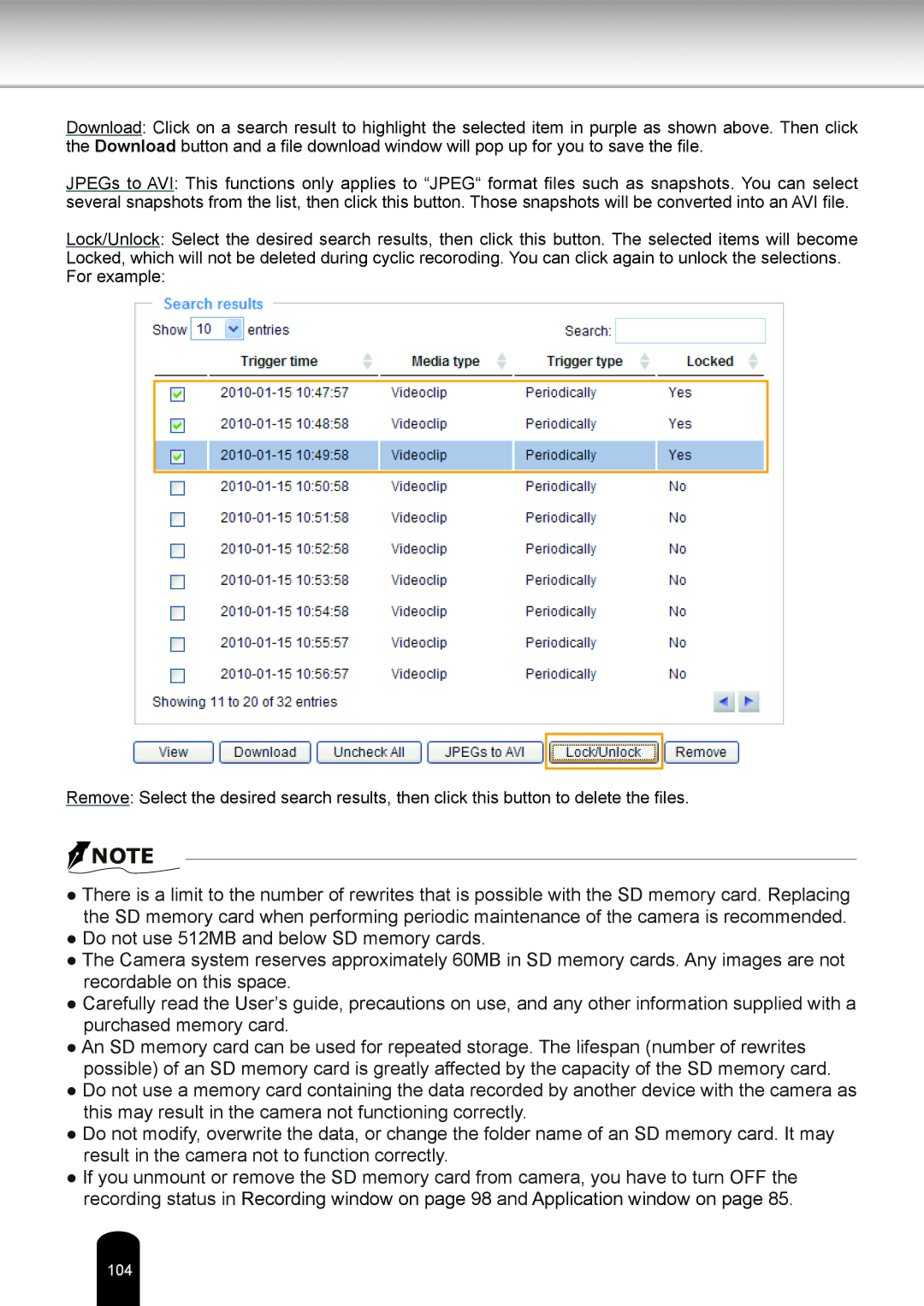 Toshiba IK-WD12A user manual 104 