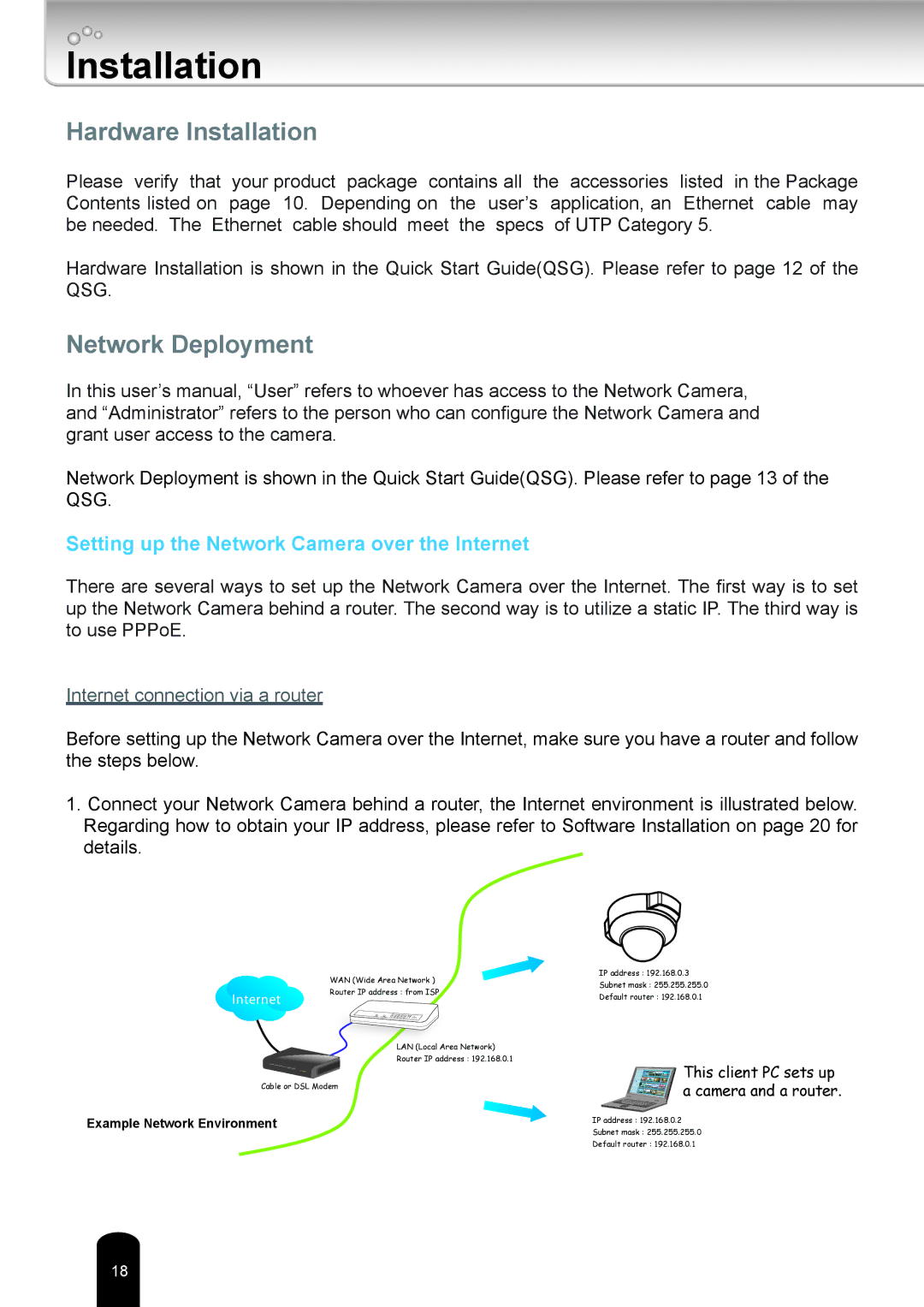 Toshiba IK-WD12A user manual Hardware Installation, Network Deployment 