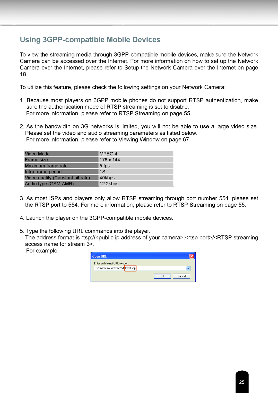 Toshiba IK-WD12A user manual Using 3GPP-compatible Mobile Devices, MPEG-4 