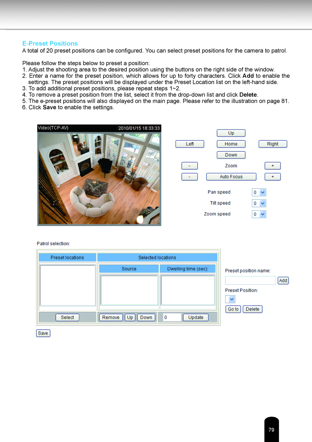 Toshiba IK-WD12A user manual Preset Positions 