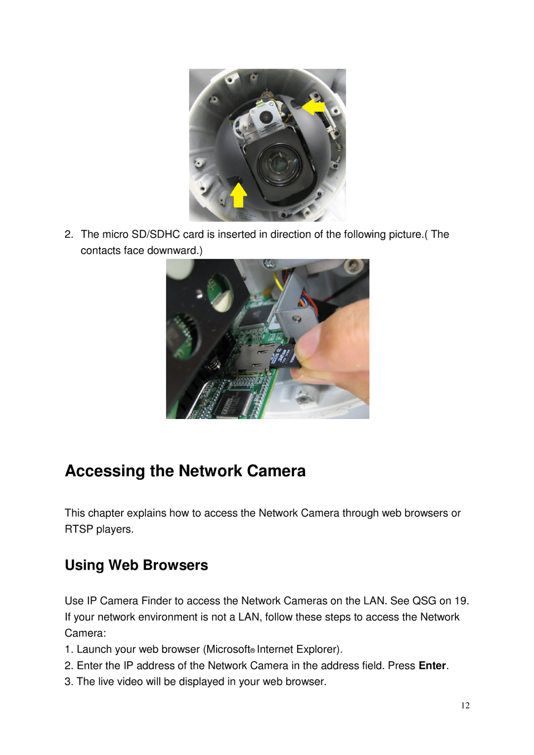 Toshiba IK-WP41A user manual Accessing the Network Camera, Using Web Browsers 