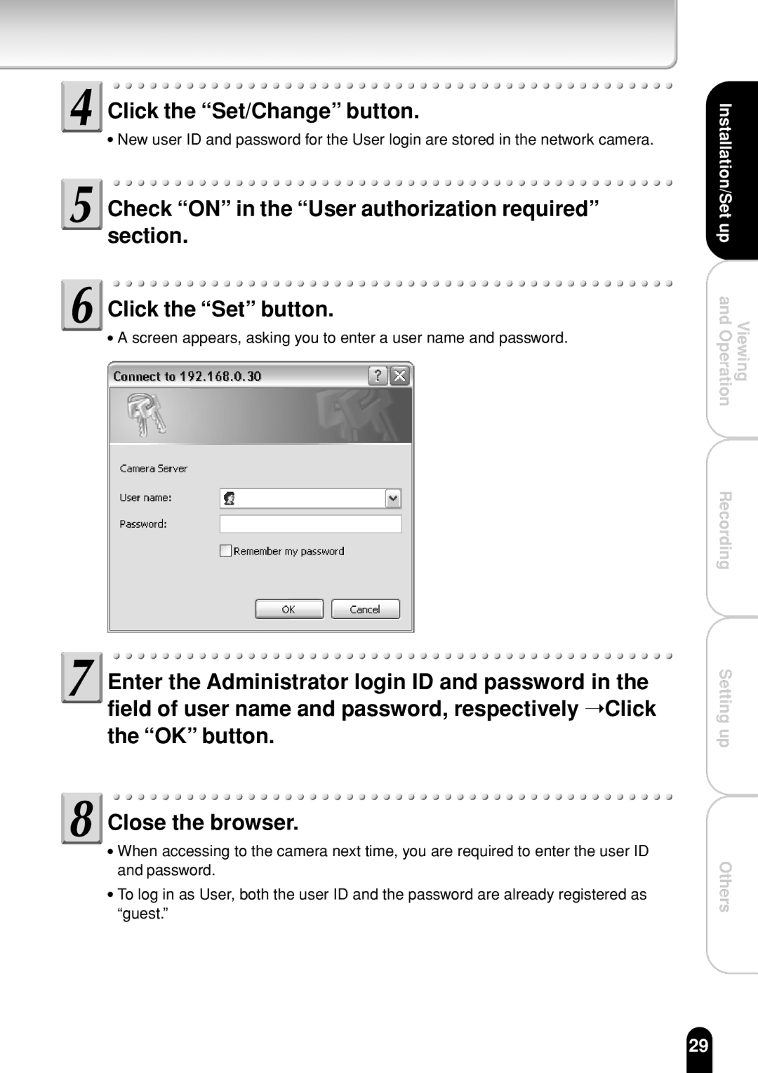 Toshiba IK-WR01A operation manual Click the Set/Change button 