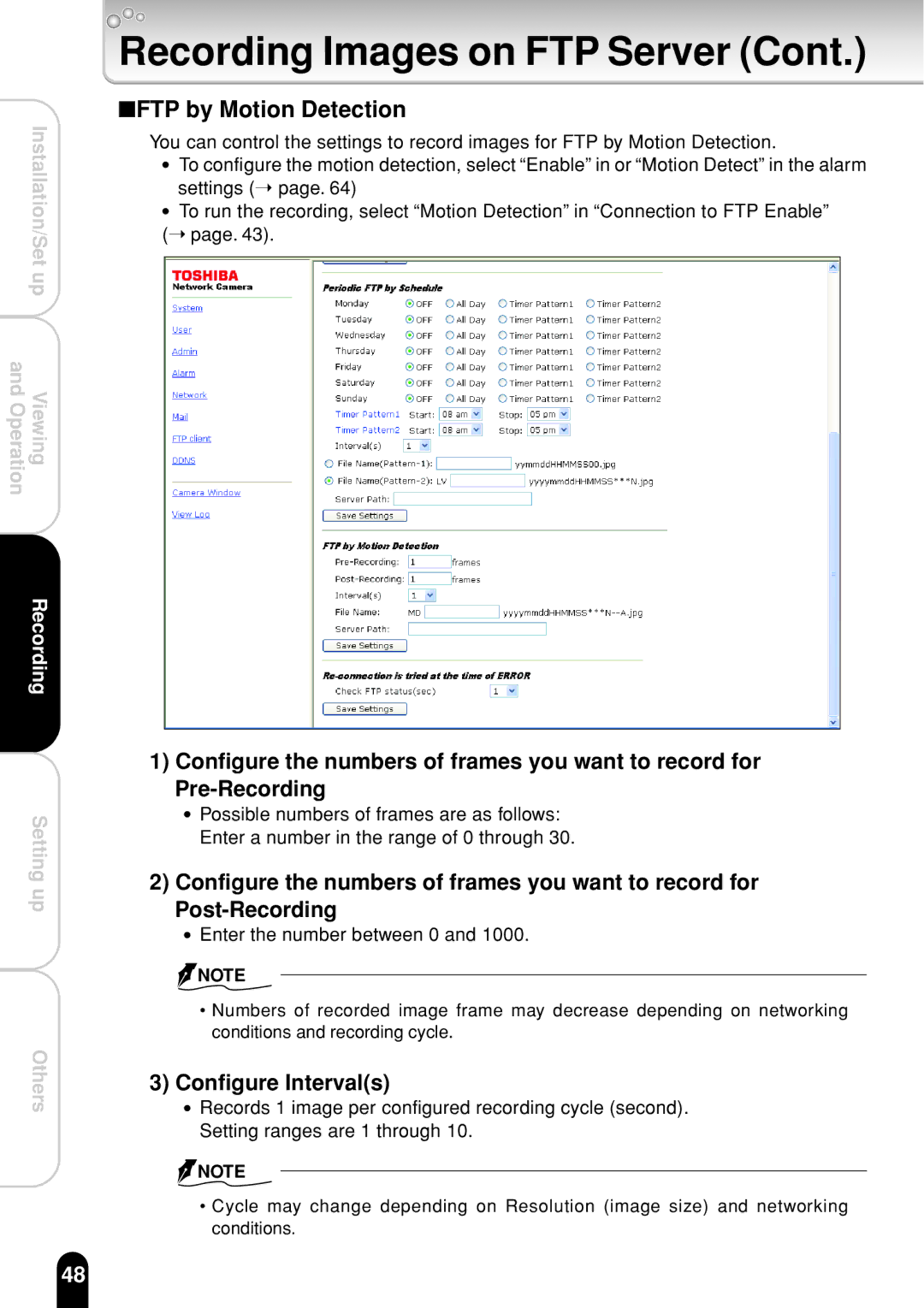 Toshiba IK-WR01A operation manual FTP by Motion Detection 