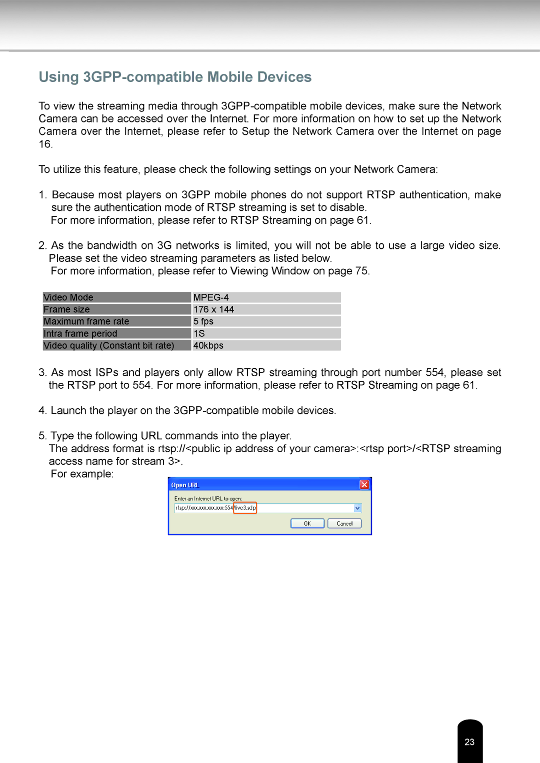 Toshiba IK-WR05A user manual Using 3GPP-compatible Mobile Devices, MPEG-4 