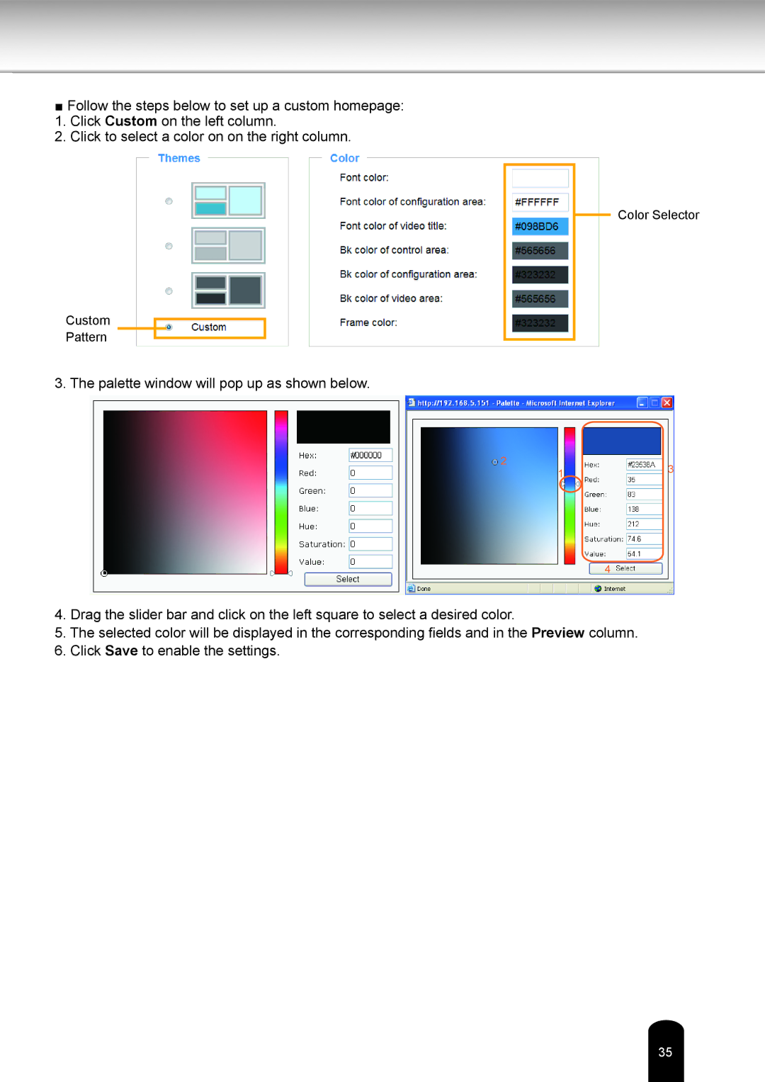 Toshiba IK-WR05A user manual Palette window will pop up as shown below 