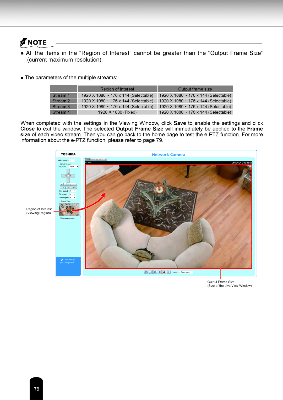 Toshiba IK-WR05A user manual Parameters of the multiple streams 