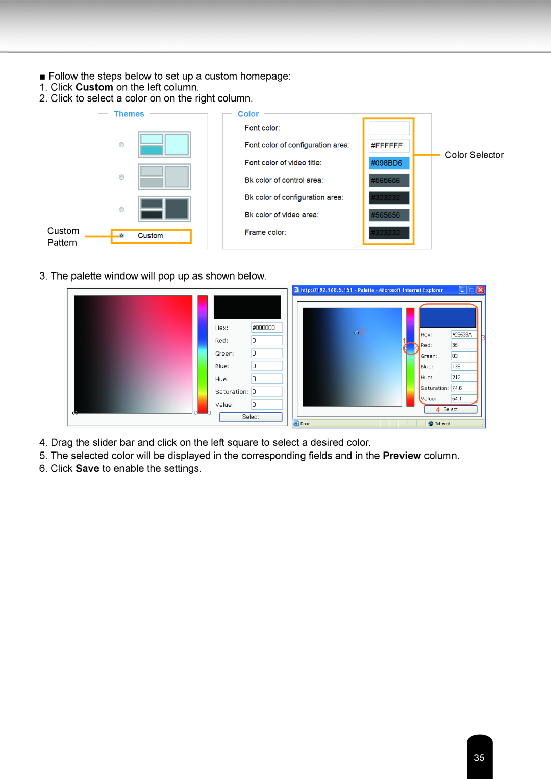 Toshiba IK-WR05A user manual Follow the steps below to set up a custom homepage 