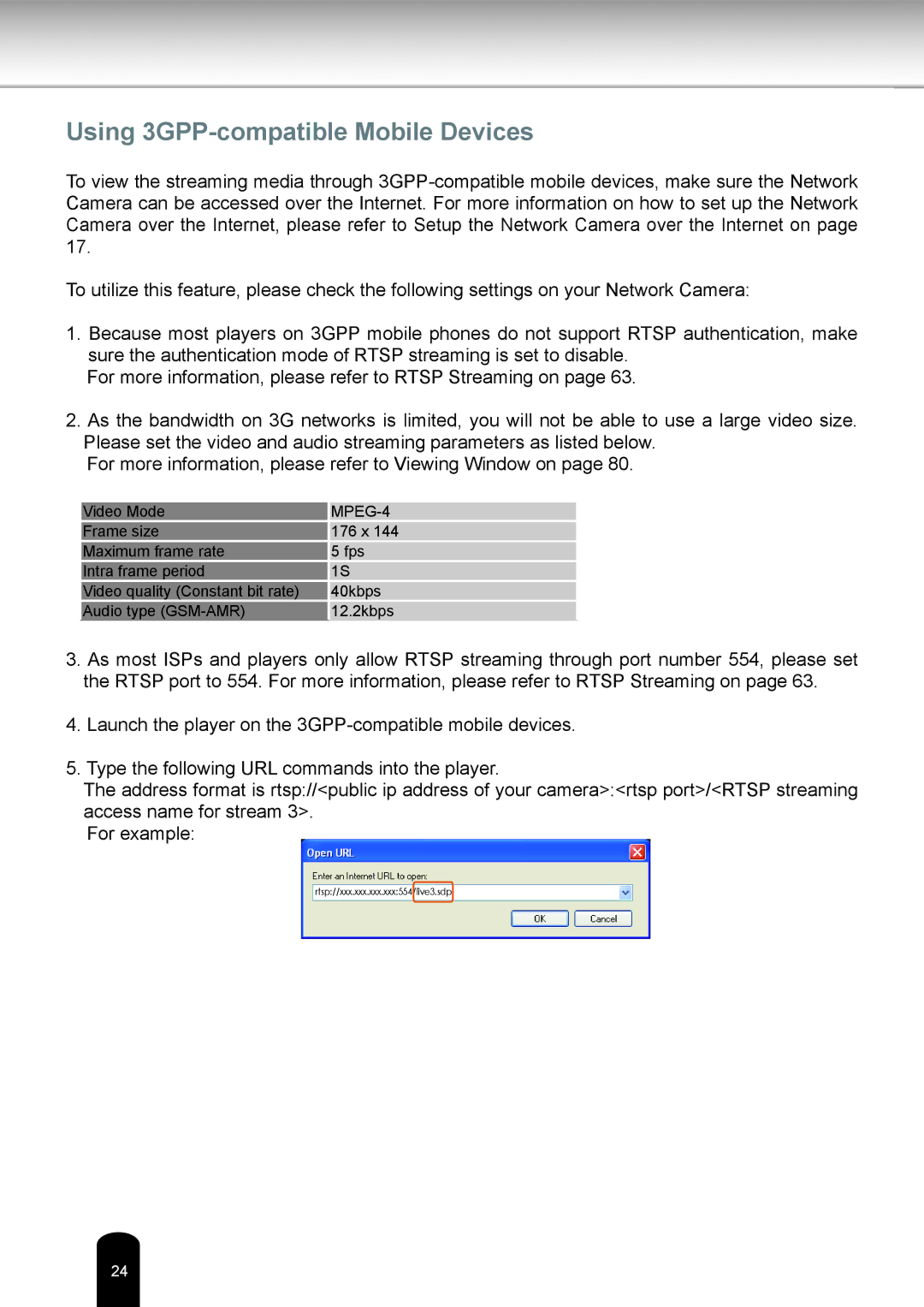 Toshiba IK-WR14A user manual Using 3GPP-compatible Mobile Devices, MPEG-4 