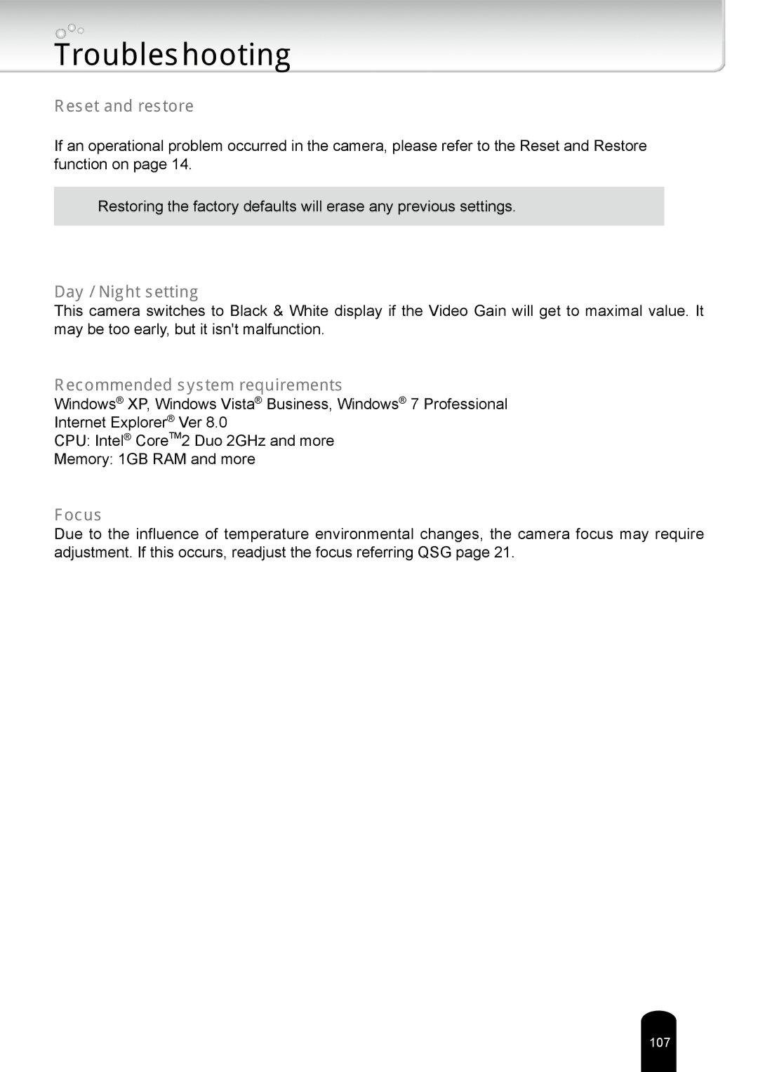 Toshiba IKWR04A user manual Troubleshooting, Reset and restore 