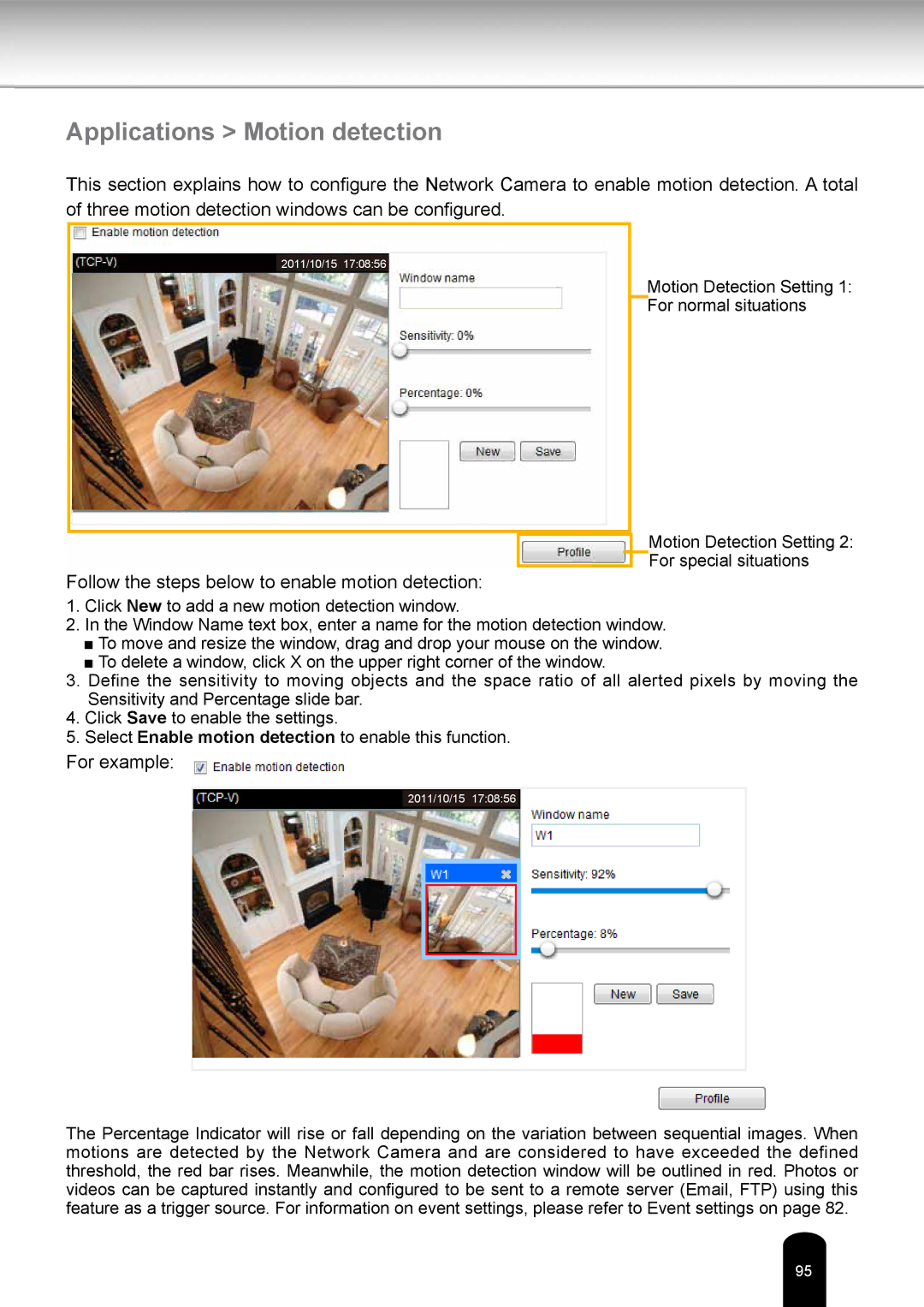 Toshiba IKWR04A user manual Applications Motion detection 