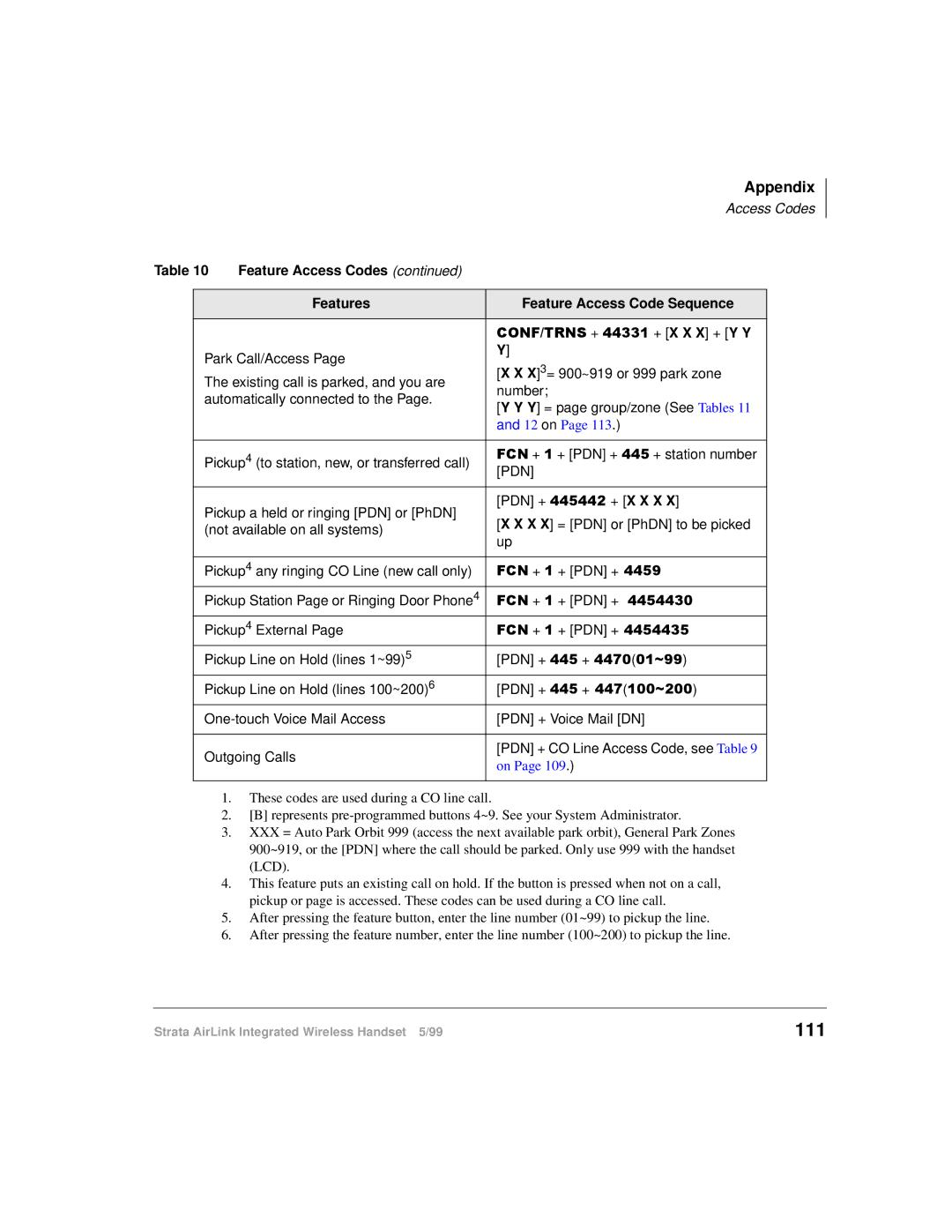 Toshiba Integrated Wireless Handset manual 111, Appendix 