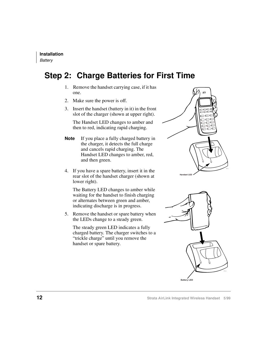 Toshiba Integrated Wireless Handset manual Charge Batteries for First Time 