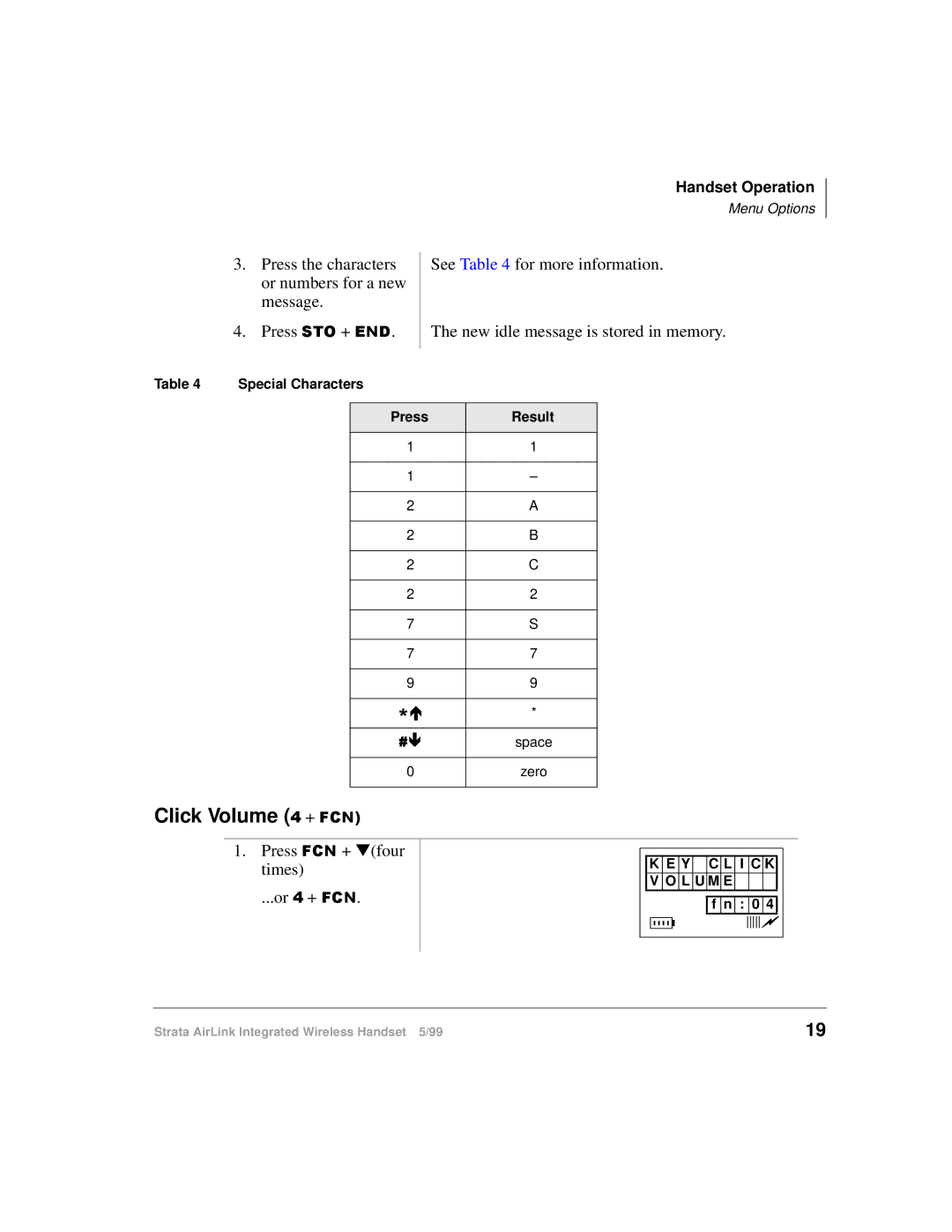 Toshiba Integrated Wireless Handset manual Click Volume 7 + &1, Press &1 + four times Or 7 + &1 