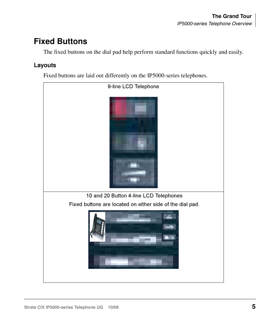 Toshiba IP5000 manual Fixed Buttons, Layouts 