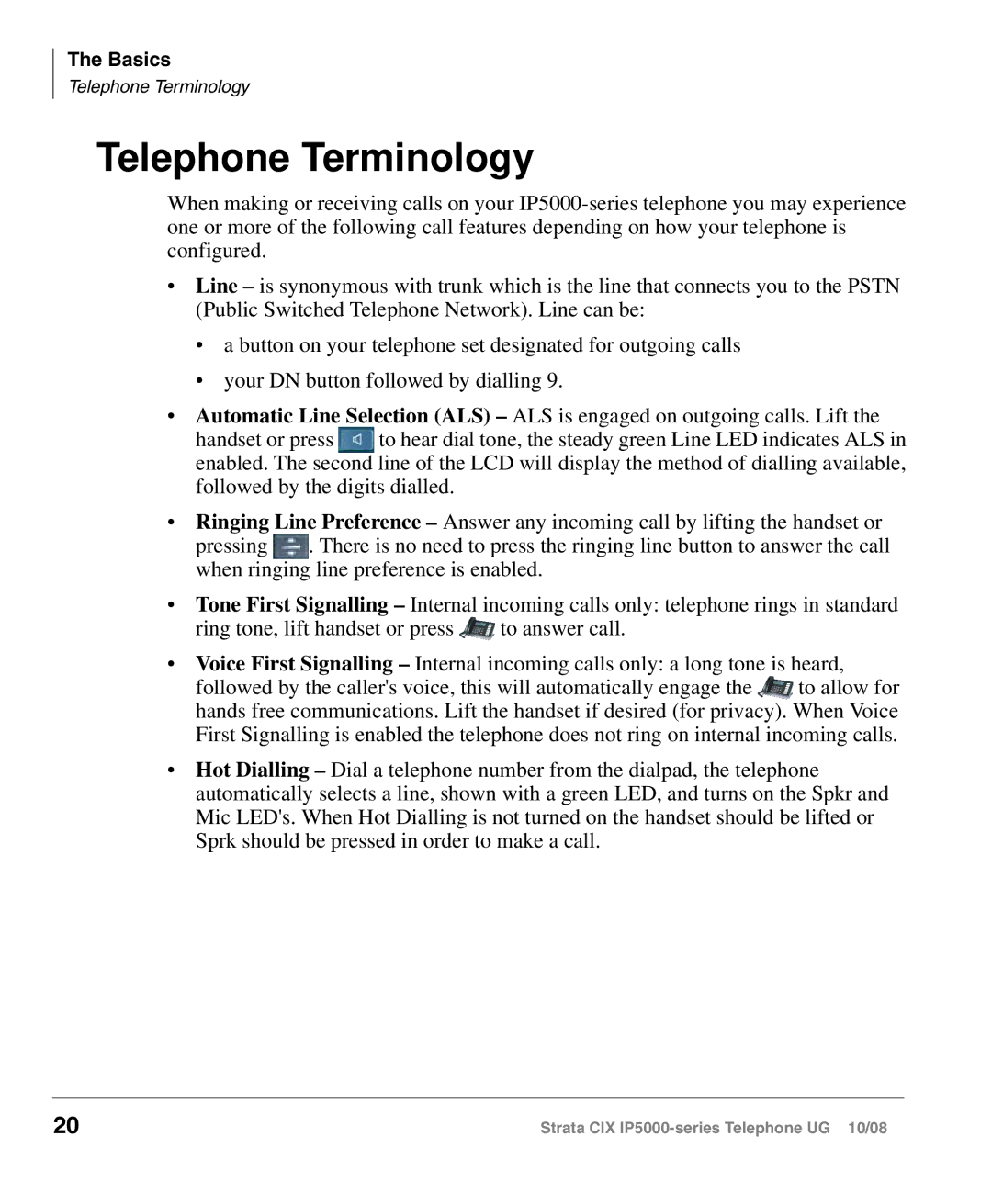 Toshiba IP5000 manual Telephone Terminology 