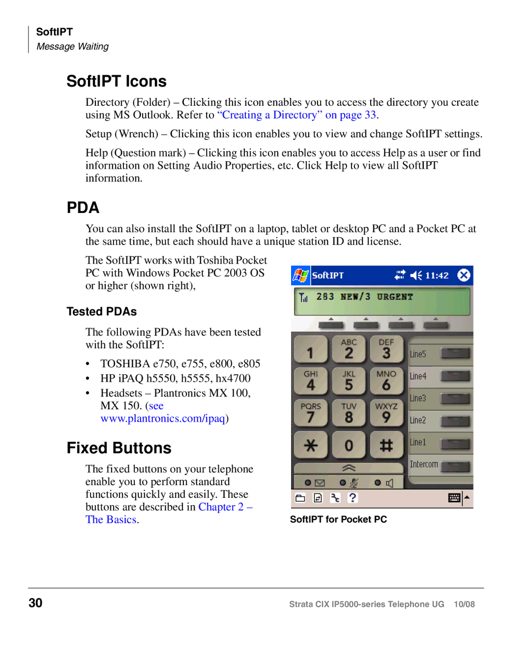 Toshiba IP5000 manual SoftIPT Icons, Tested PDAs 