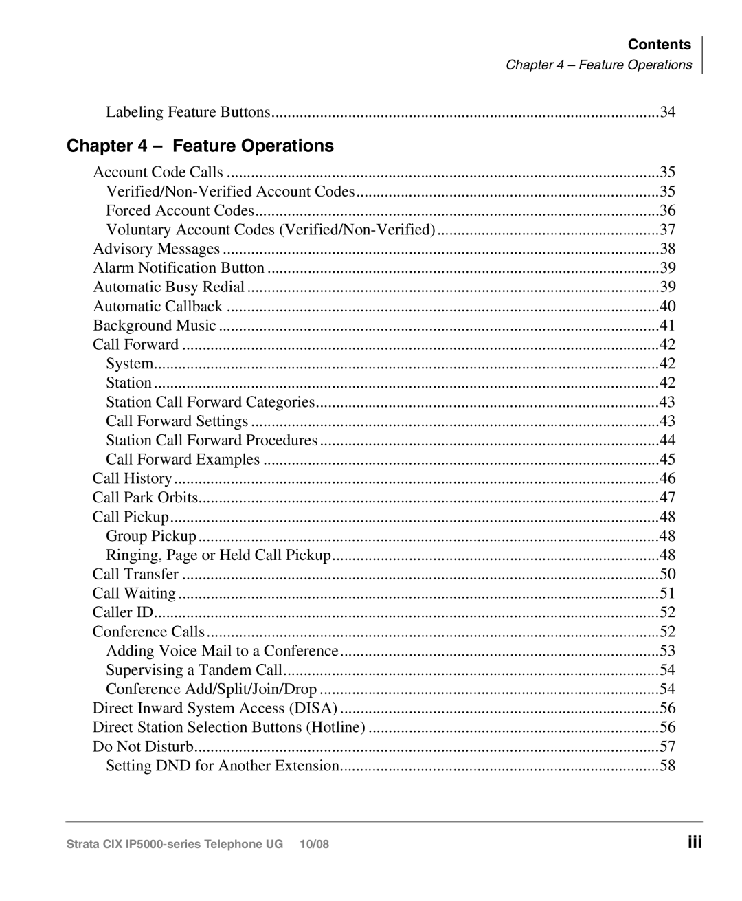 Toshiba IP5000 manual Feature Operations, Iii 