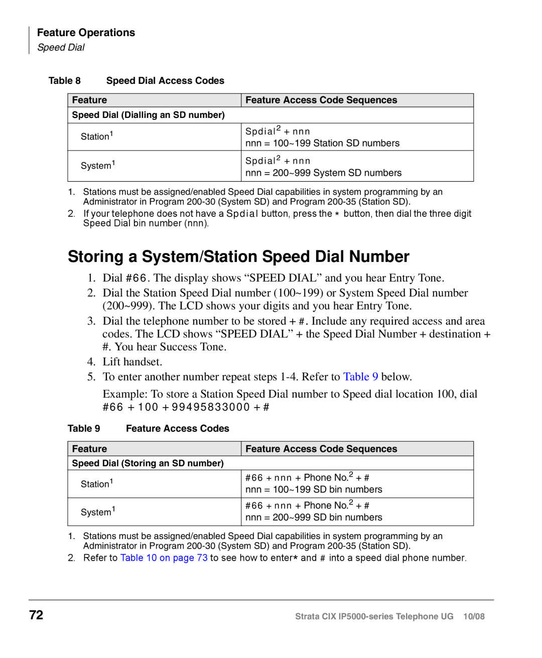 Toshiba IP5000 manual Storing a System/Station Speed Dial Number, Nnn = 200~999 System SD numbers 