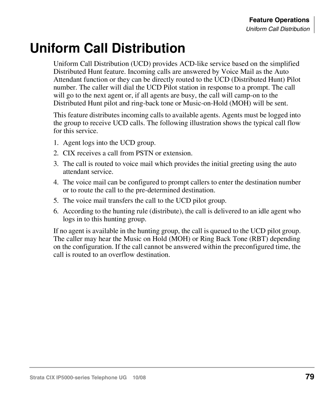 Toshiba IP5000 manual Uniform Call Distribution 