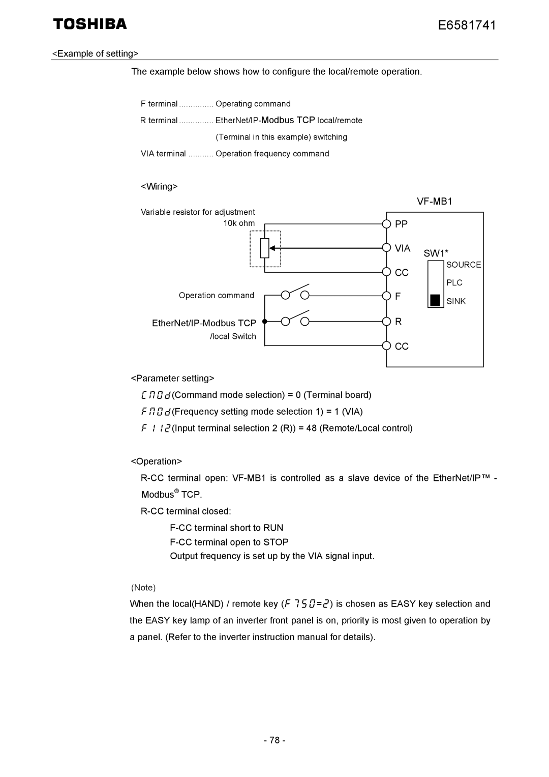 Toshiba IPE002Z instruction manual Wiring, EtherNet/IP-Modbus TCP 