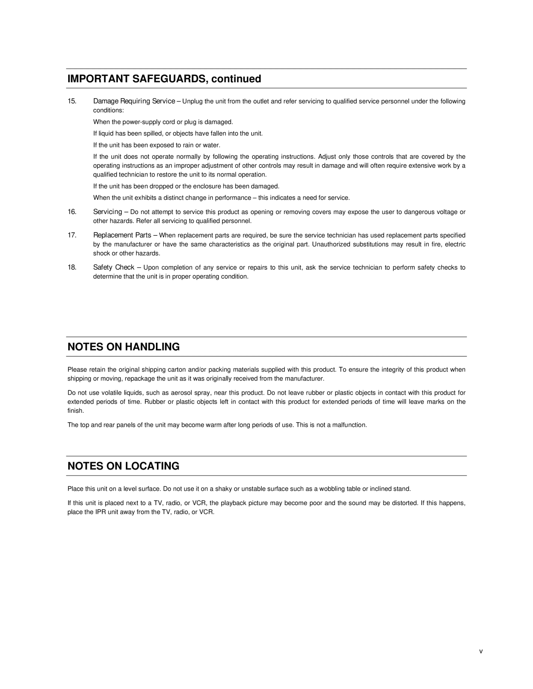 Toshiba IPR Network Video Recorder, IPR16-X, IPR8-X user manual Important Safeguards 