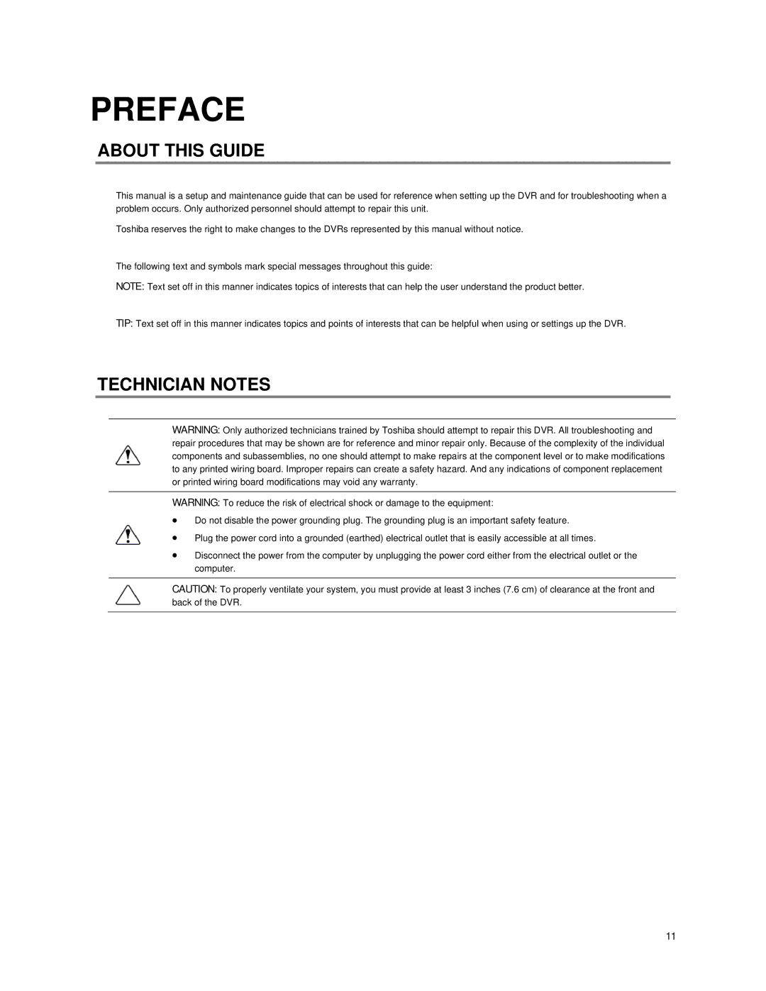 Toshiba IPS32-X, IPS8-X, IPS16-X manual About this Guide, Technician Notes 