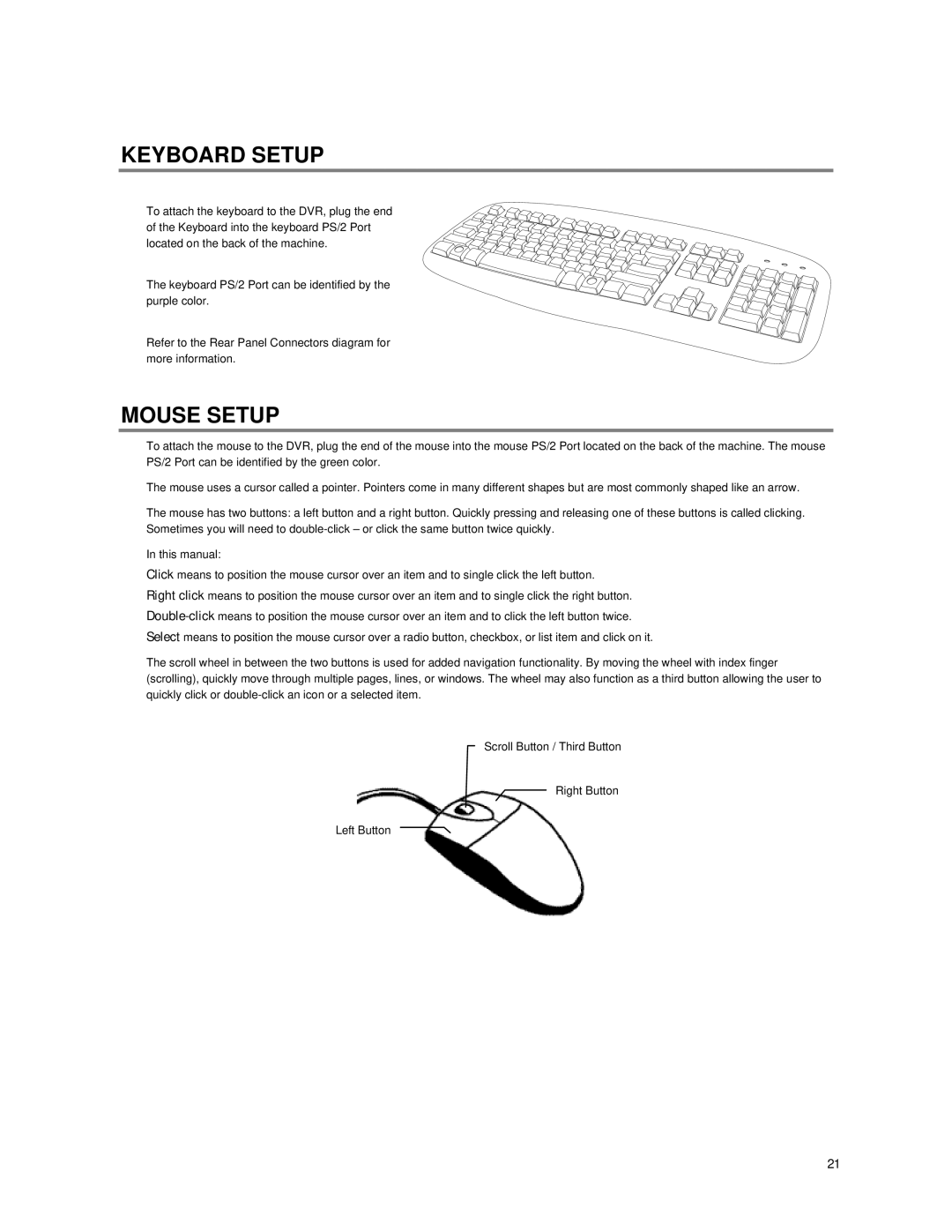 Toshiba IPS8-X, IPS16-X, IPS32-X manual Keyboard Setup, Mouse Setup 