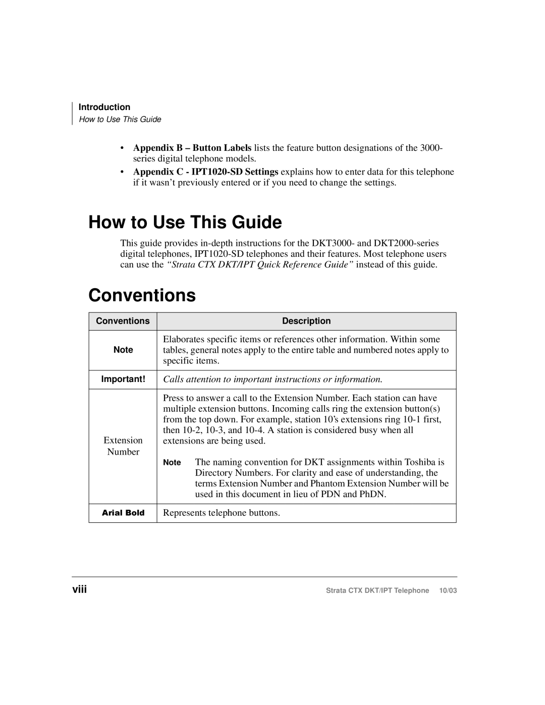 Toshiba IPT, DKT manual How to Use This Guide, Conventions 