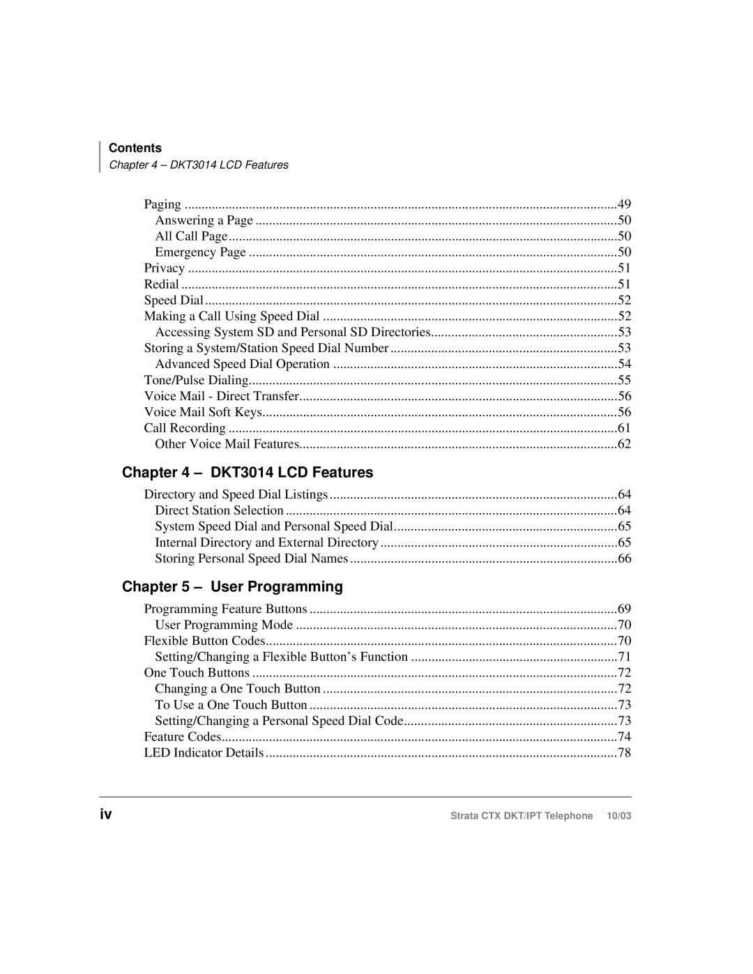 Toshiba IPT manual DKT3014 LCD Features 