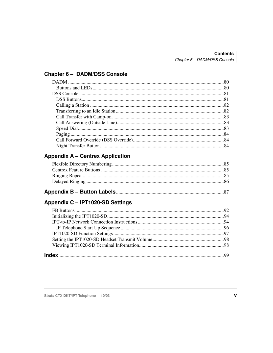 Toshiba DKT, IPT manual DADM/DSS Console 