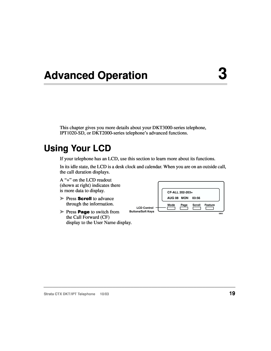 Toshiba DKT, IPT manual Advanced Operation, Using Your LCD 