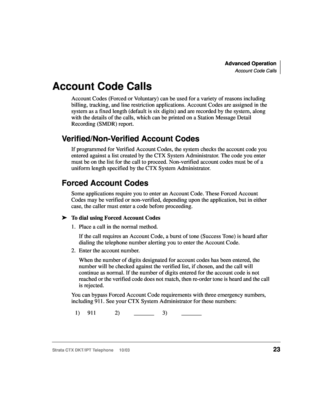 Toshiba DKT, IPT manual Account Code Calls, Verified/Non-Verified Account Codes, Forced Account Codes 