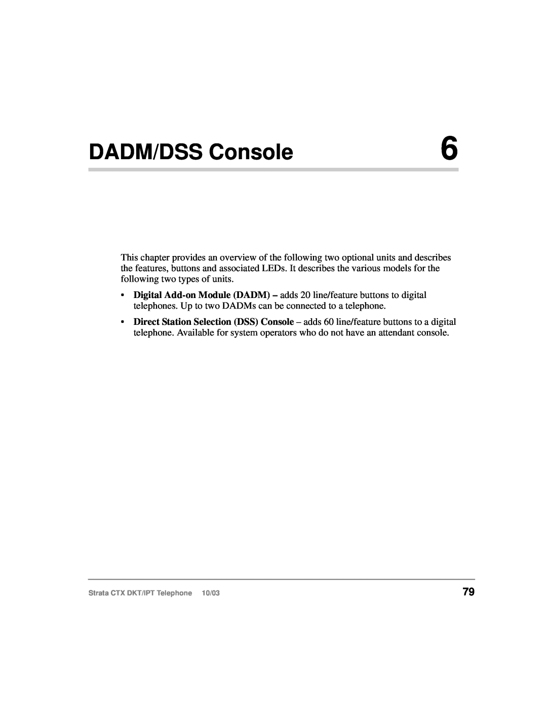 Toshiba DKT, IPT manual DADM/DSS Console 