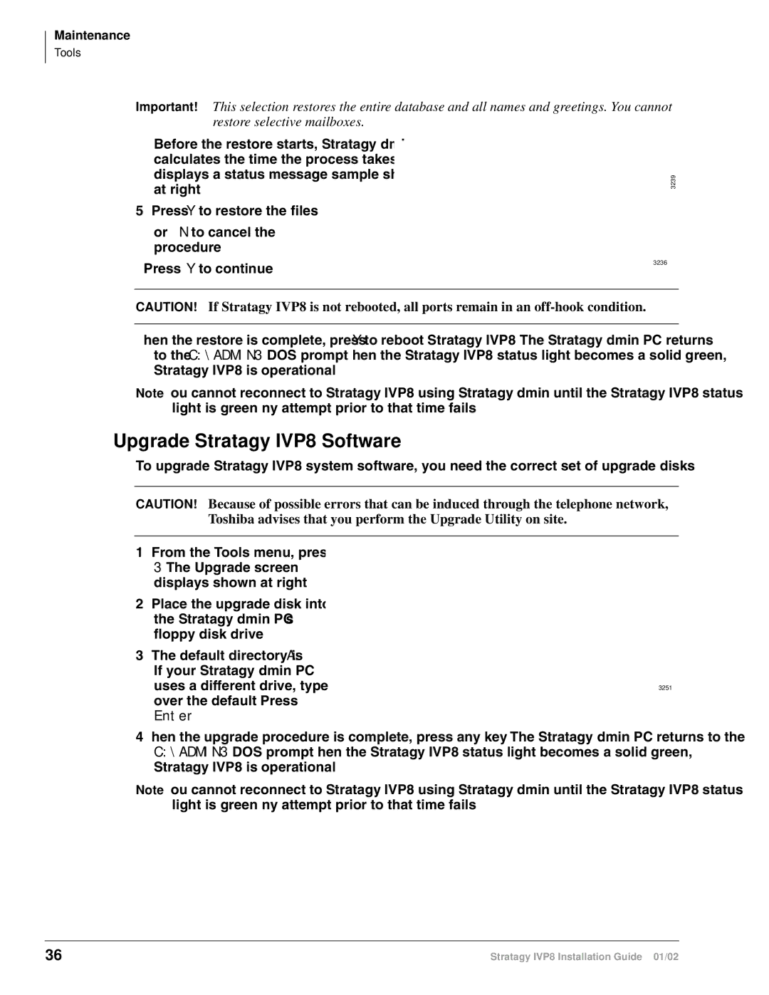 Toshiba manual Upgrade Stratagy IVP8 Software 