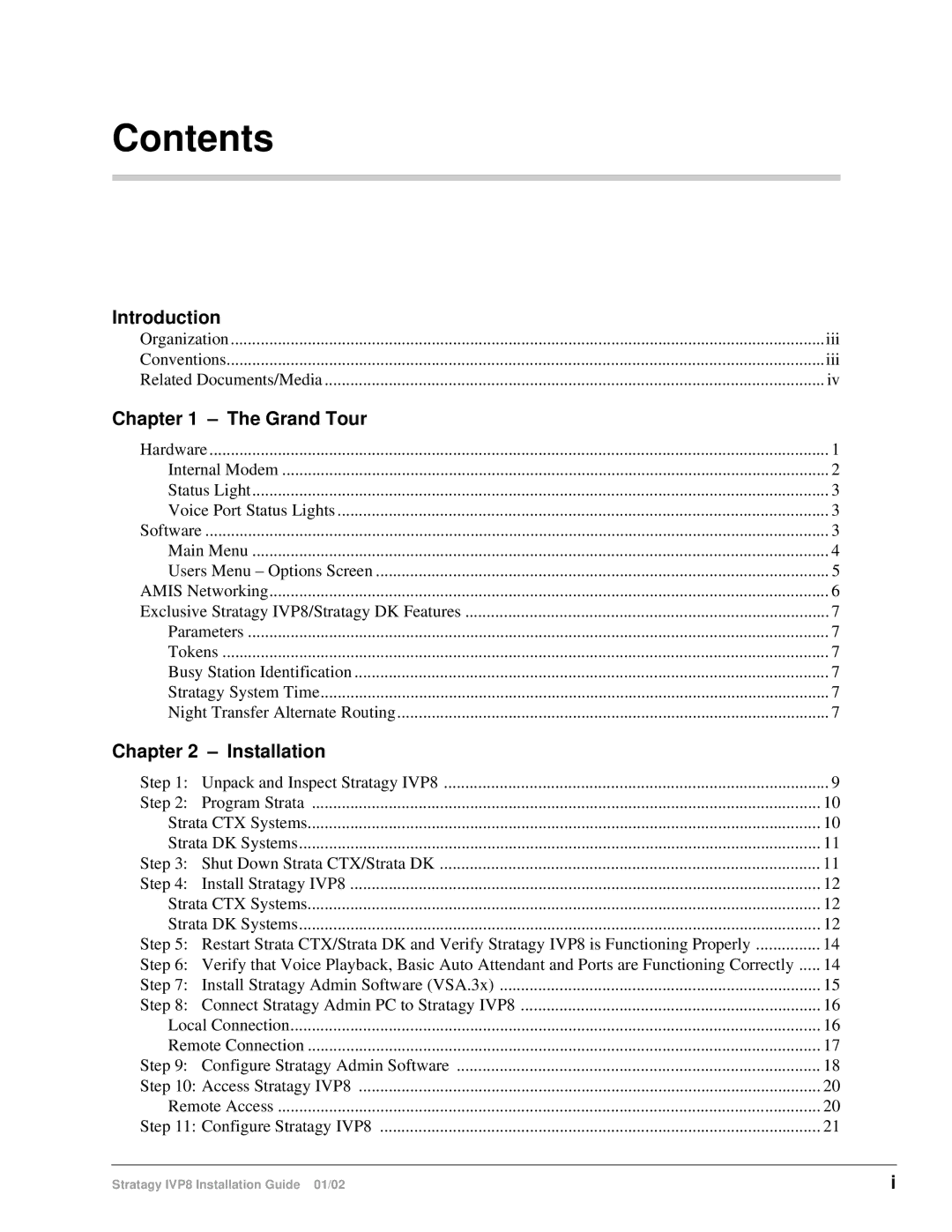 Toshiba IVP8 manual Contents 