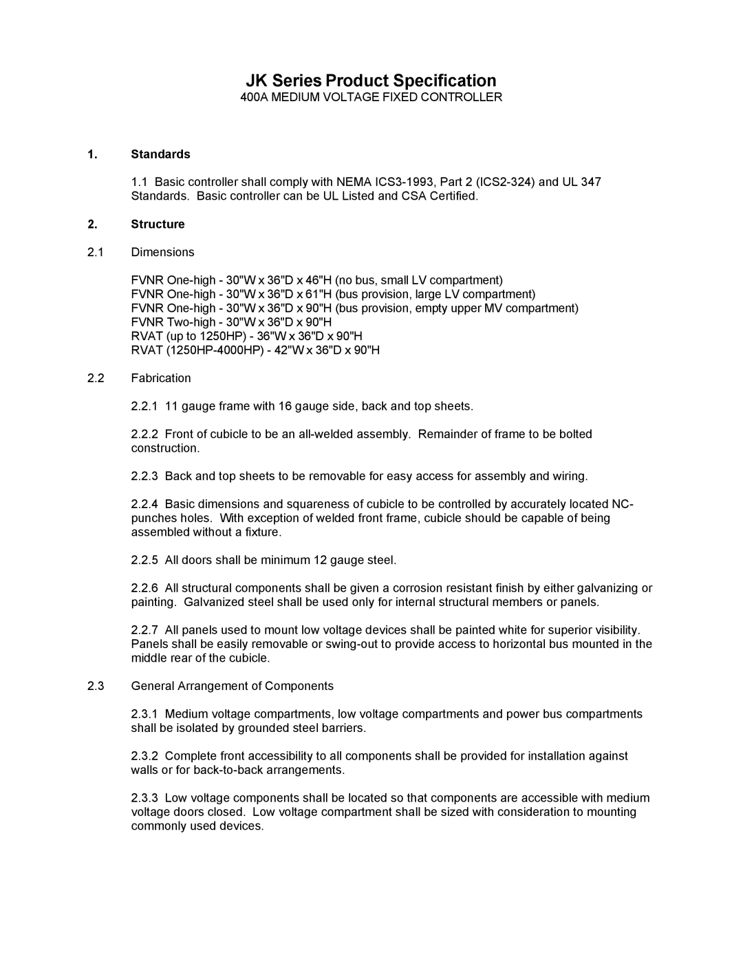 Toshiba JK Series manual Standards, Structure 