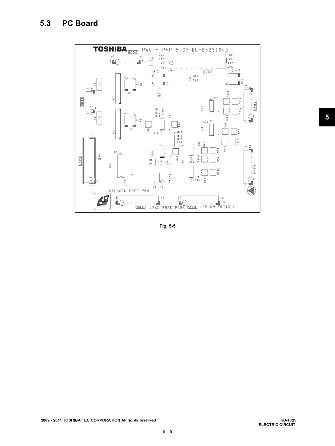 Toshiba KD-1025 manual PC Board 