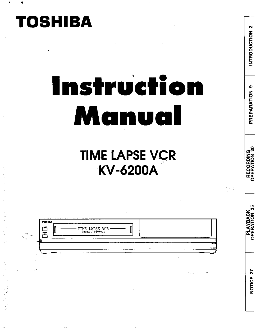 Toshiba KV-6200A manual 