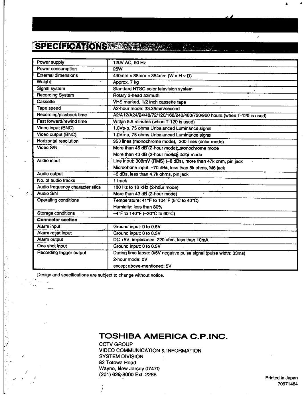 Toshiba KV-6200A manual 