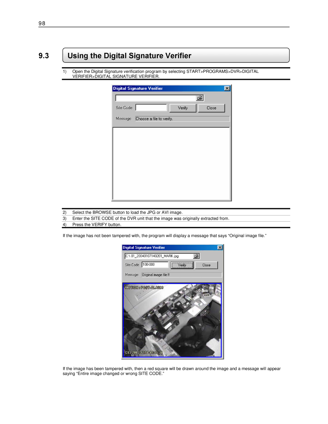 Toshiba KV-DVR manual Using the Digital Signature Verifier 