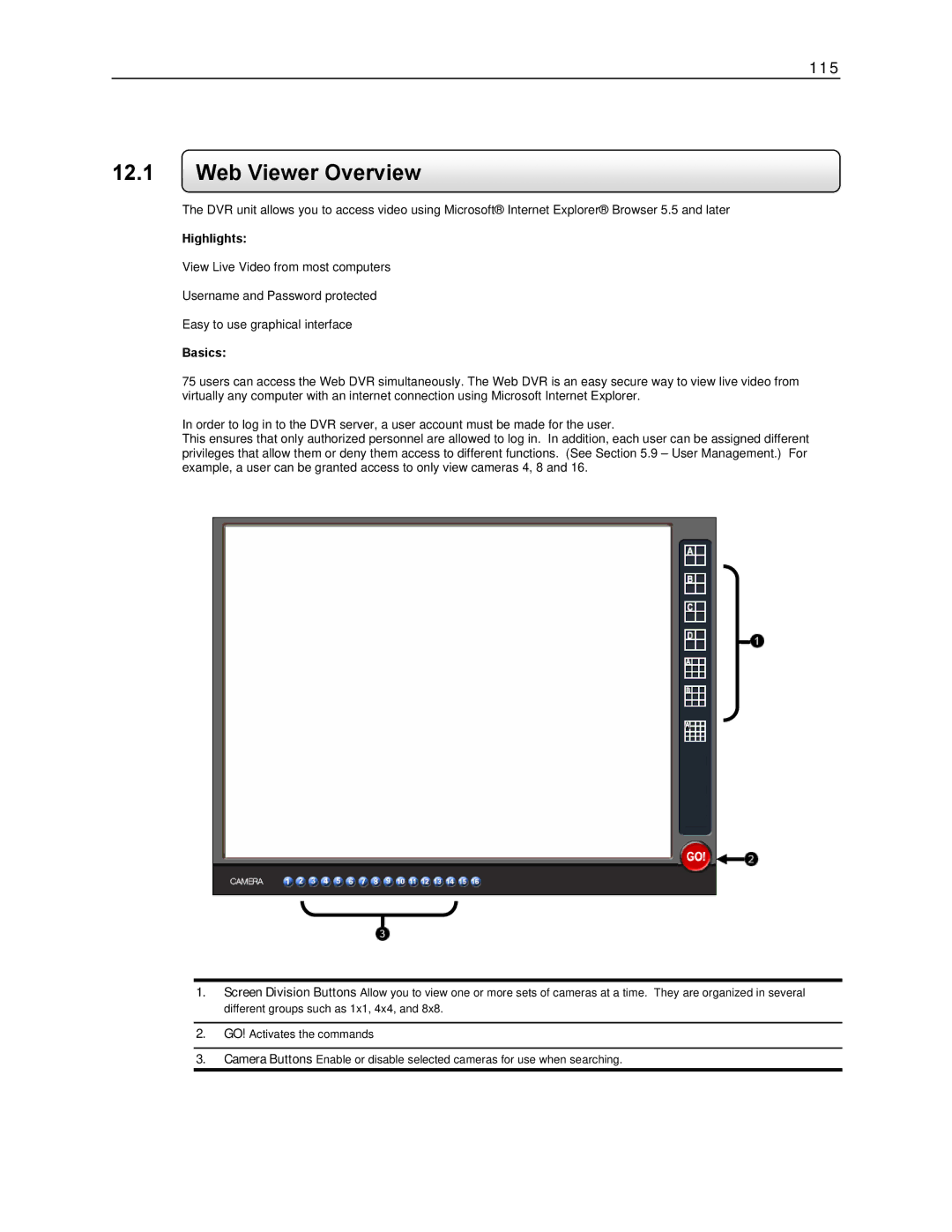 Toshiba KV-DVR manual Web Viewer Overview, Highlights 