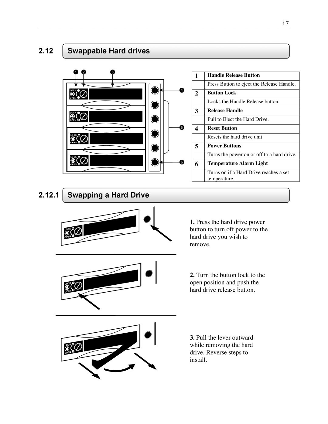 Toshiba KV-DVR manual Swappable Hard drives, Swapping a Hard Drive 